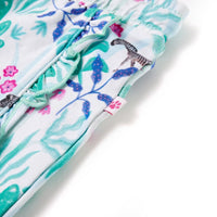 Pantaloncini per Bambini con Coulisse Ecru e Menta Scuro 140 11433