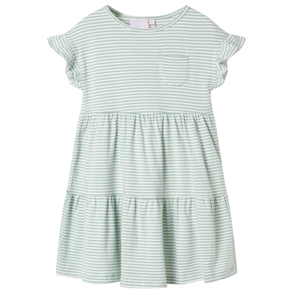 Abito da Bambina con Maniche a Volant Menta 116cod mxl 86913