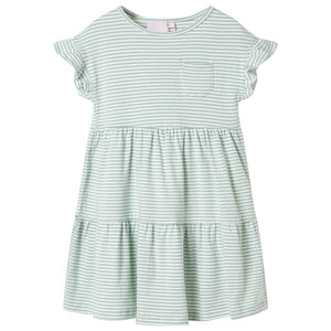 Abito da Bambina con Maniche a Volant Menta 116cod mxl 86913