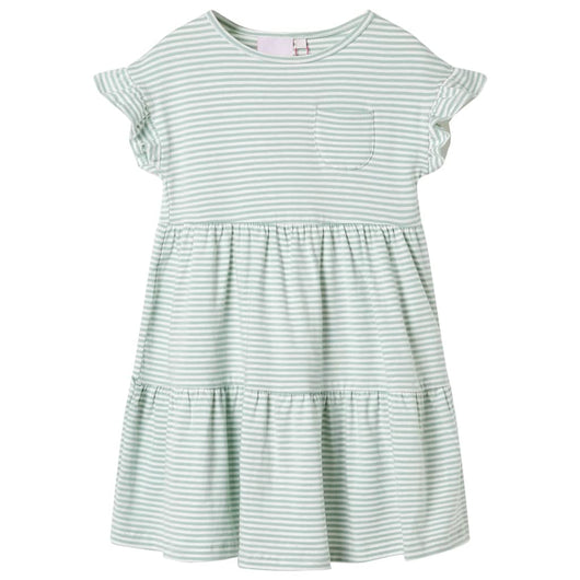 Abito da Bambina con Maniche a Volant Menta 116cod mxl 86913