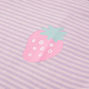 Maglietta da Bambina con Maniche a Volant Lilla 104 11535