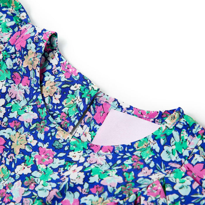 Abito da Bambina con Maniche a Volant Blu Cobalto 140cod mxl 86750