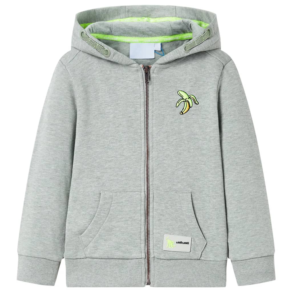 Felpa con Cappuccio e Cerniera da Bambino Cachi Chiaro MÃ©lange 116cod mxl 133752