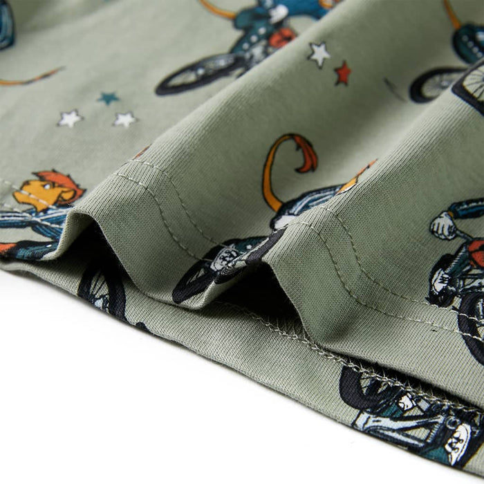 Pigiama da Bambino a Maniche Corte Cachi Chiaro 116