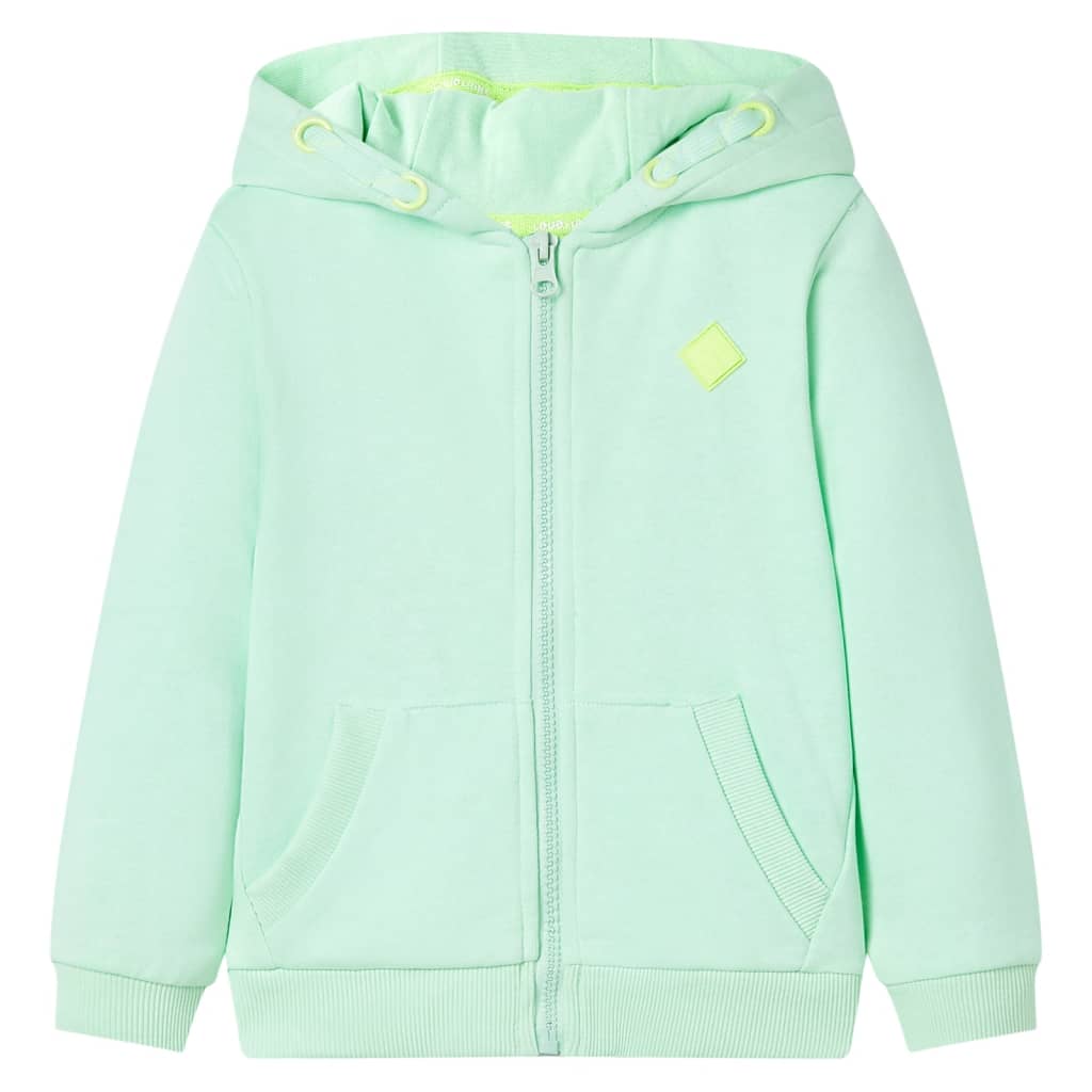 Felpa con Cappuccio e Cerniera per Bambini Verde Brillante 92cod mxl 85709