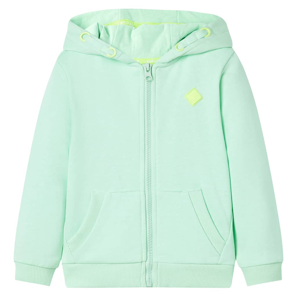 Felpa con Cappuccio e Cerniera per Bambini Verde Brillante 116cod mxl 93290