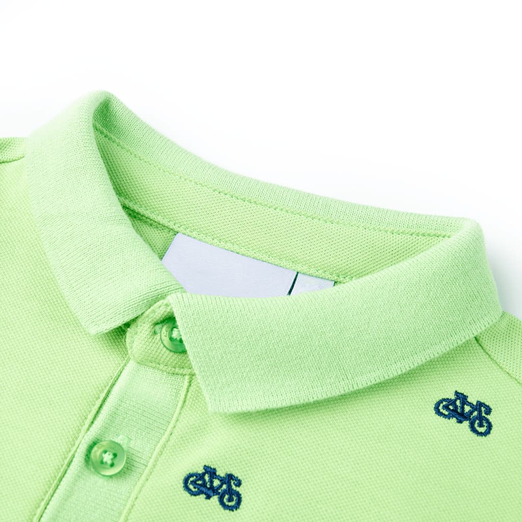 Polo da Bambino Verde Neon 128 12157