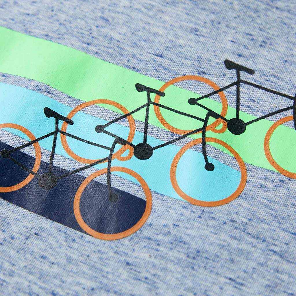 Maglietta da Bambino a Maniche Corte Blu Mélange 140 12173