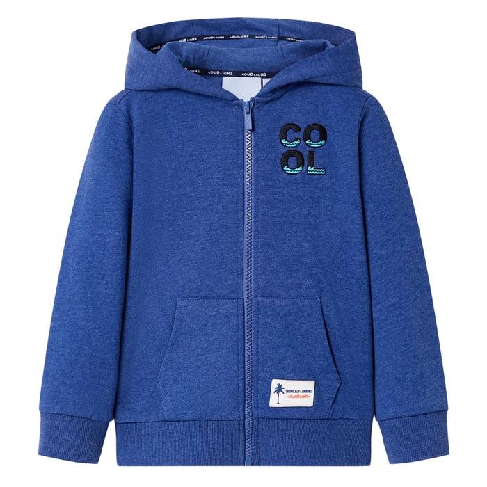 Felpa con Cappuccio e Cerniera per Bambini Blu Scuro MÃ©lange 104cod mxl 133576