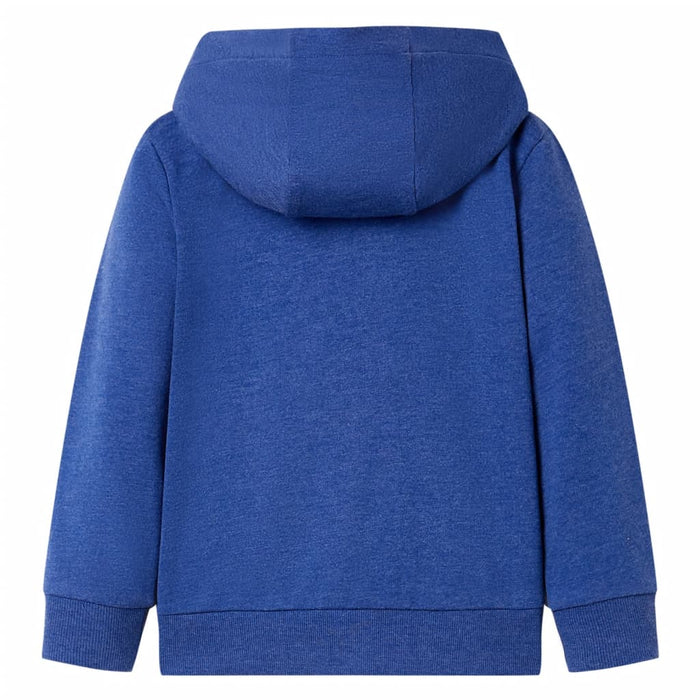 Felpa con Cappuccio e Cerniera per Bambini Blu Scuro Mélange 116