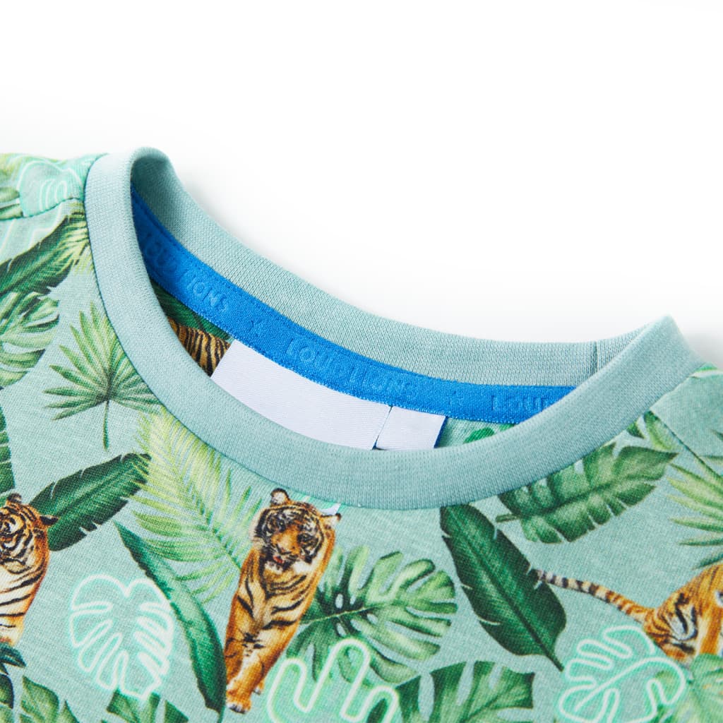 Maglietta da Bambino Verde Chiaro Mélange 116 12406