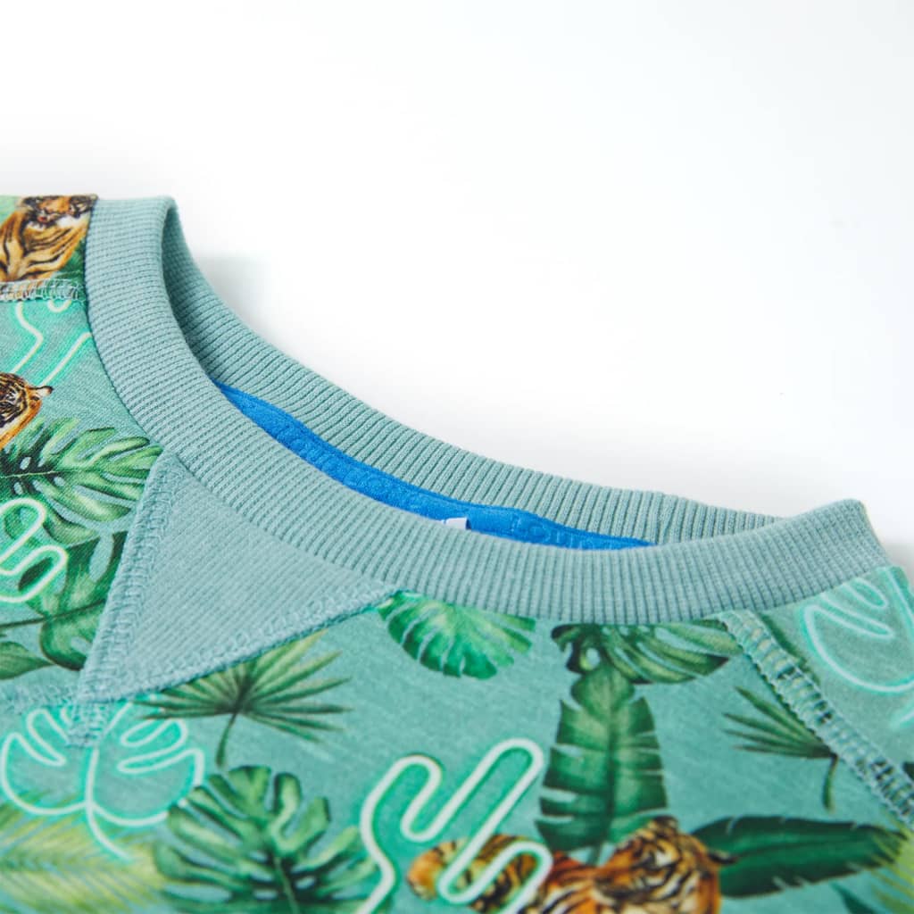 Felpa da Bambino Verde Chiaro Mélange 104 12410