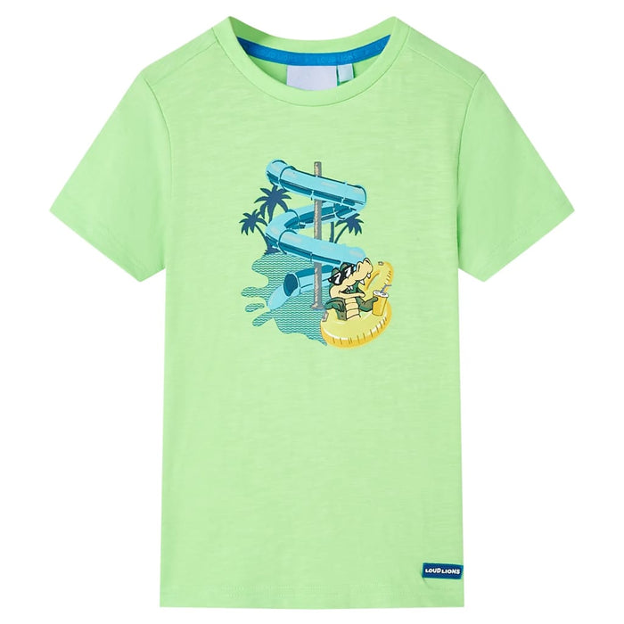 Maglietta da Bambino Verde Neon 128cod mxl 133862
