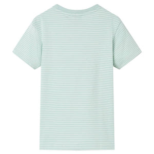 Maglietta da Bambino con Strisce Menta Chiaro 128 12572