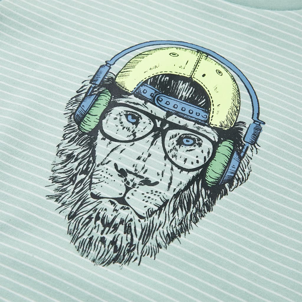 Maglietta da Bambino con Strisce Menta Chiaro 128 12572