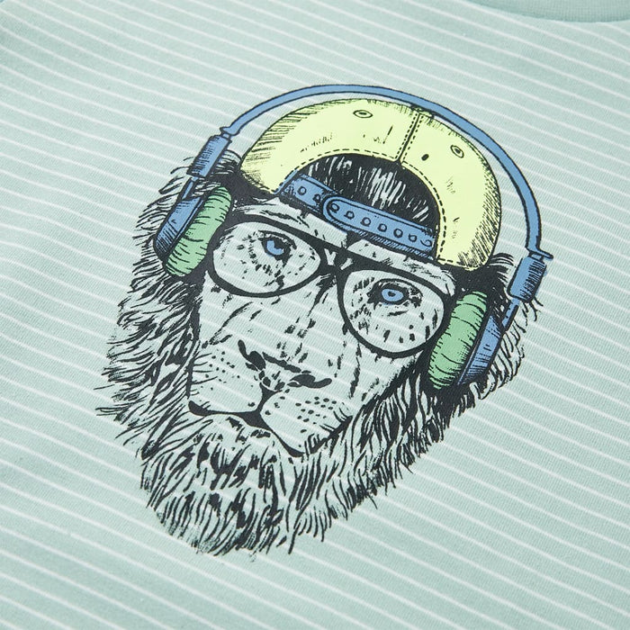 Maglietta da Bambino con Strisce Menta Chiaro 128 12572