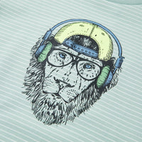 Maglietta da Bambino con Strisce Menta Chiaro 140 12573