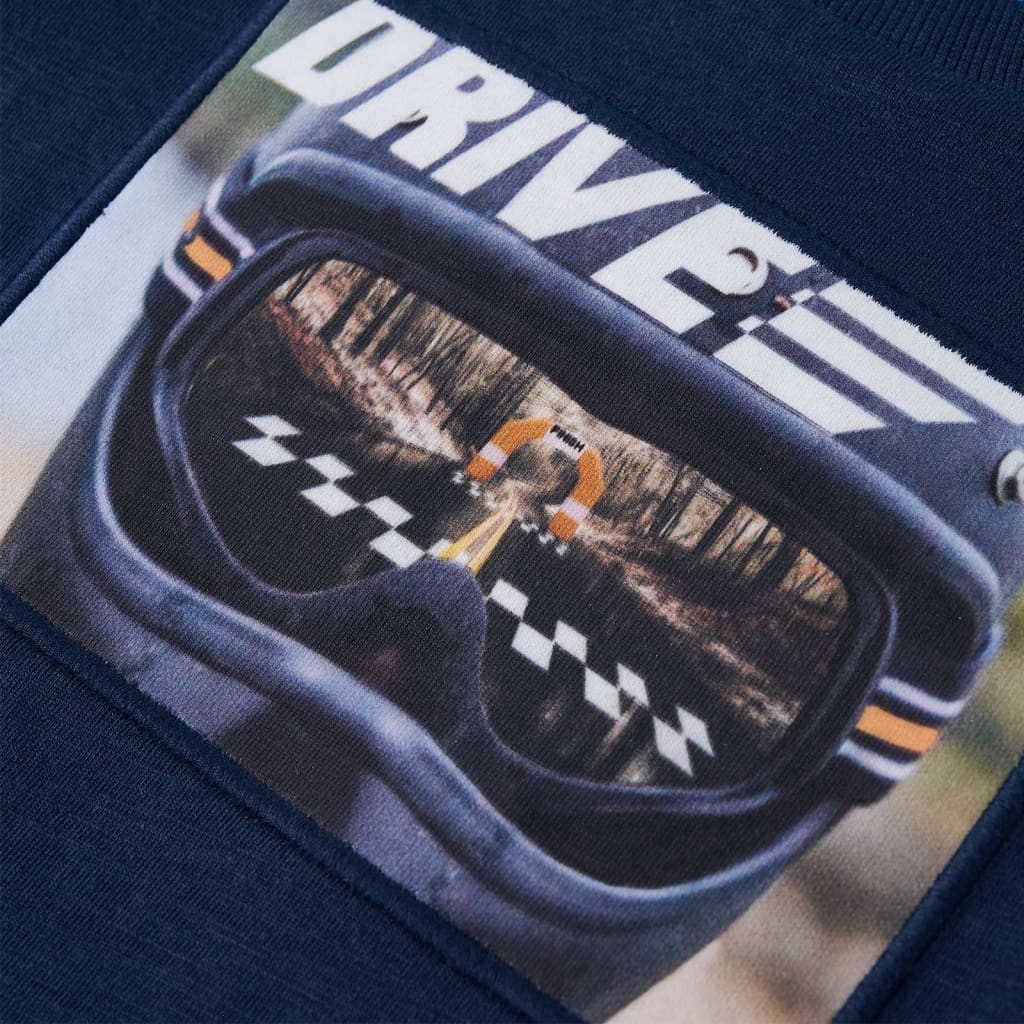 Maglietta Bambino Maniche Lunghe Blu Marino Mélange 128 12632