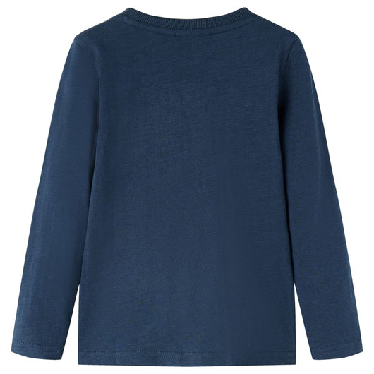 Maglietta Bambino Maniche Lunghe Blu Marino MÃ©lange 92cod mxl 132024