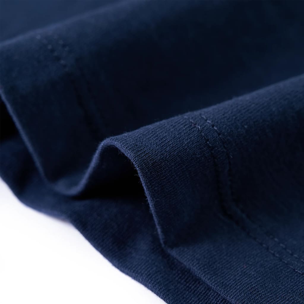 Maglietta da Bambino Maniche Lunghe Blu Marino Mélange 140