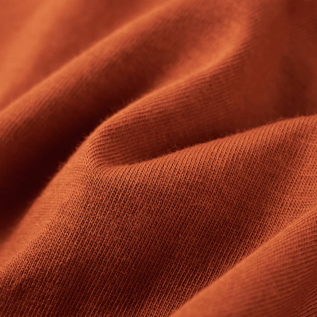 Maglietta da Bambina a Maniche Lunghe Arancione Bruciato 116 12771