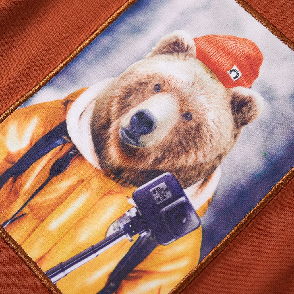 Maglietta da Bambina a Maniche Lunghe Arancione Bruciato 128 12772