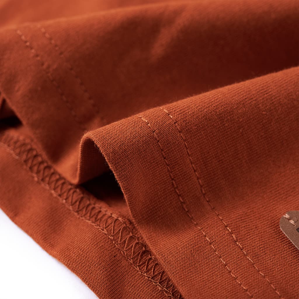 Maglietta da Bambina a Maniche Lunghe Arancione Bruciato 128 12772