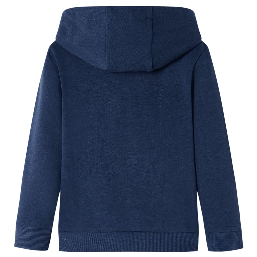 Felpa da Bambino con Cappuccio Blu Marino MÃ©lange e Arancione 92cod mxl 133773