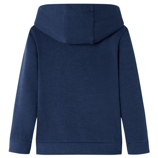 Felpa da Bambino con Cappuccio Blu Marino Mélange e Arancione 104
