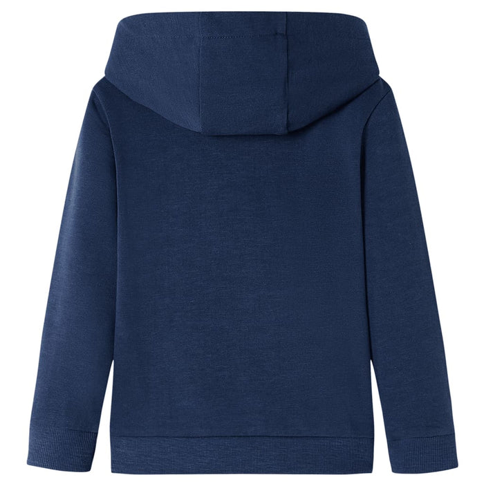 Felpa da Bambino con Cappuccio Blu Marino Mélange e Arancione 104 12775