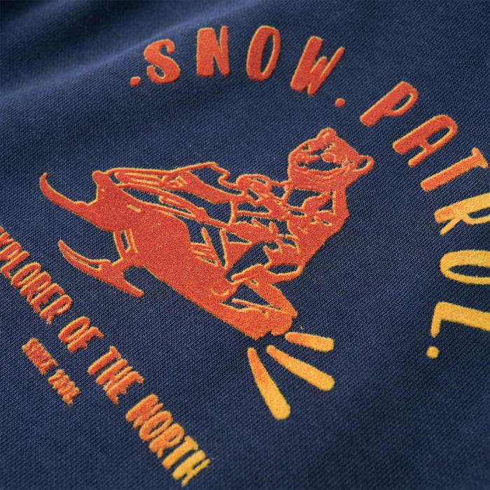 Felpa da Bambino con Cappuccio Blu Marino Mélange e Arancione 104 12775