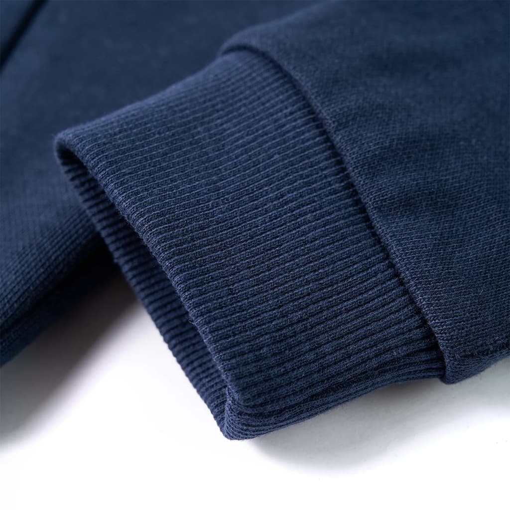 Felpa da Bambino con Cappuccio Blu Marino Mélange e Arancione 104 12775