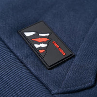 Felpa da Bambino con Cappuccio Blu Marino Mélange e Arancione 128