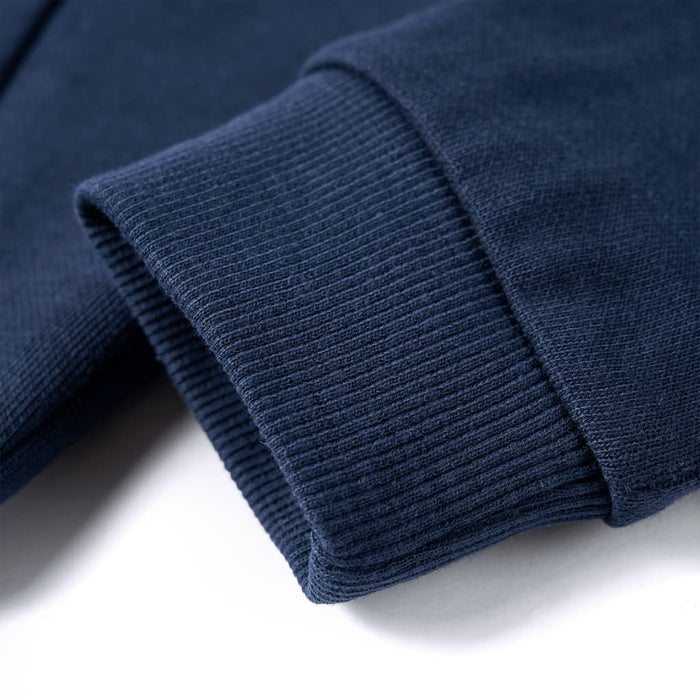 Felpa da Bambino con Cappuccio Blu Marino Mélange e Arancione 140 12778