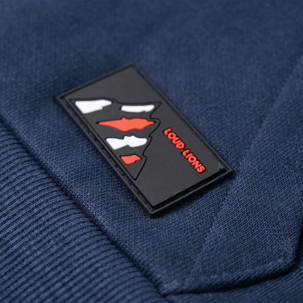 Felpa da Bambino con Cappuccio Blu Marino Mélange e Arancione 140 12778