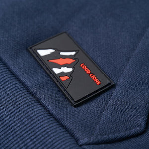 Felpa da Bambino con Cappuccio Blu Marino Mélange e Arancione 140 12778