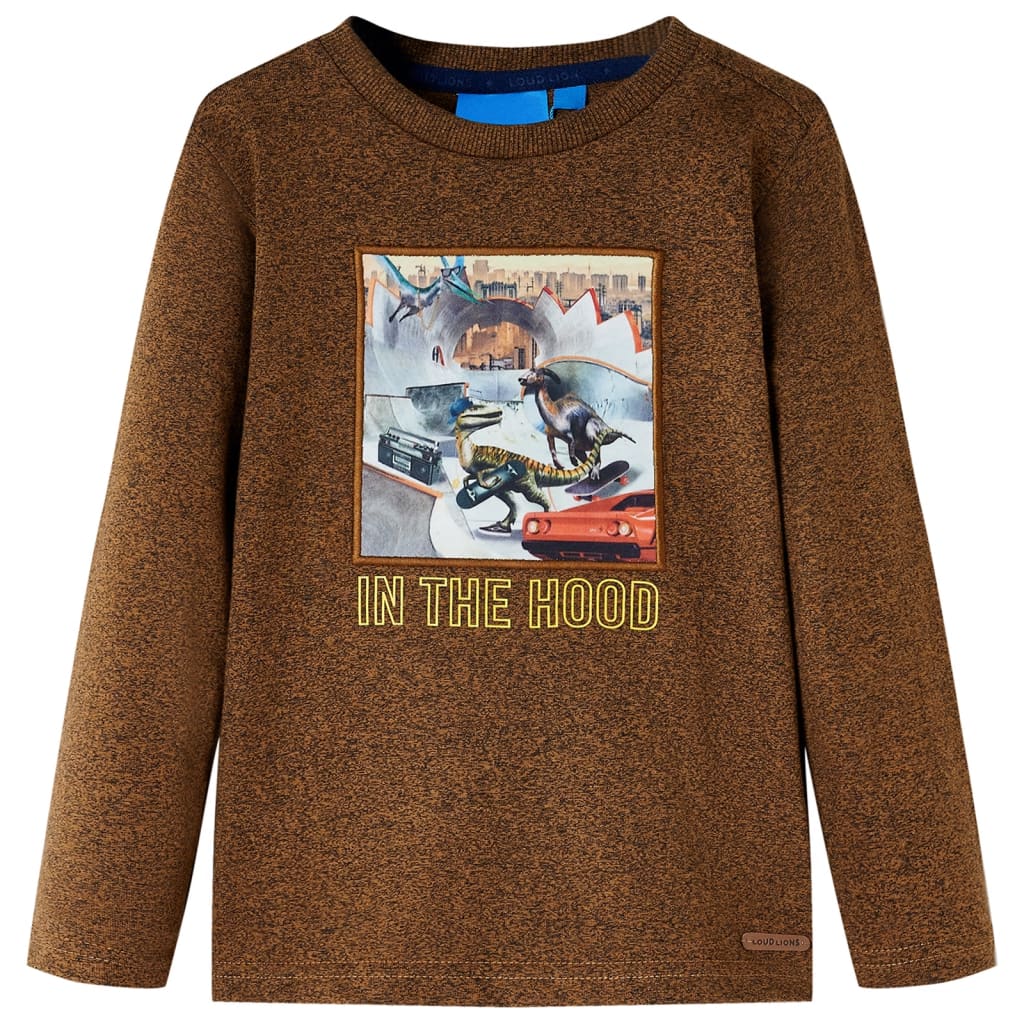 Maglietta Bambini Maniche Lunghe Cognac MÃ©lange 104cod mxl 132320