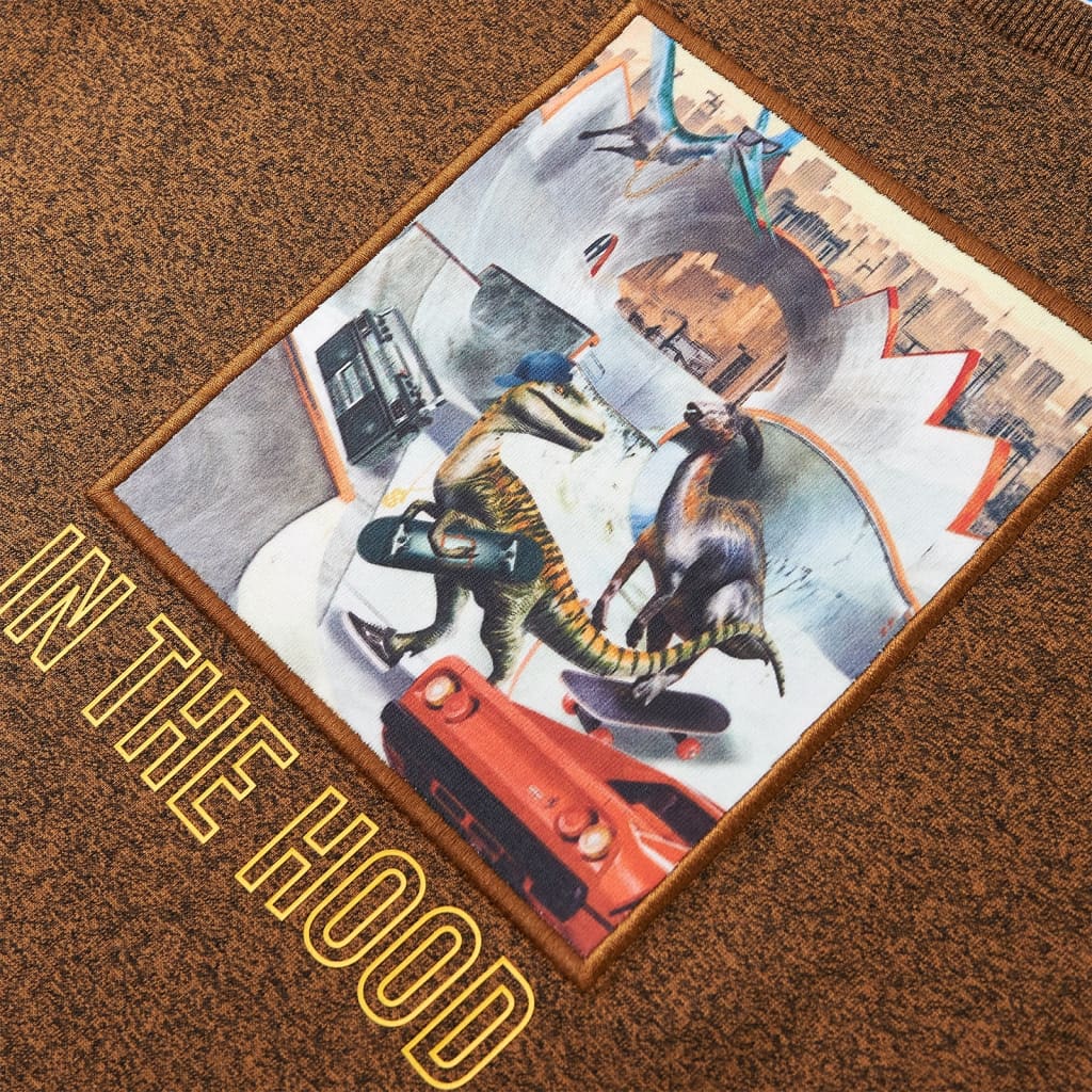 Maglietta Bambini Maniche Lunghe Cognac Mélange 140 12833