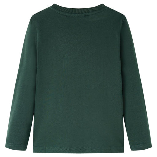 Maglietta da Bambino a Maniche Lunghe Verde Scuro 104 12840