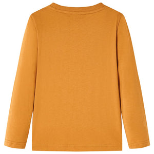 Maglietta da Bambino a Maniche Lunghe Ocra Scuro 104 12890