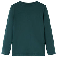 Maglietta da Bambino a Maniche Lunghe Verde Scuro 116