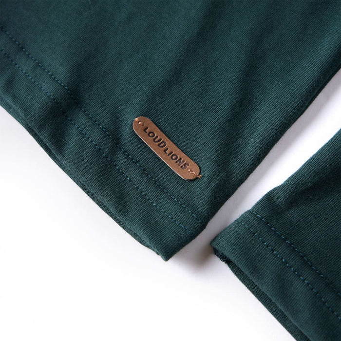 Maglietta da Bambino a Maniche Lunghe Verde Scuro 116 12901