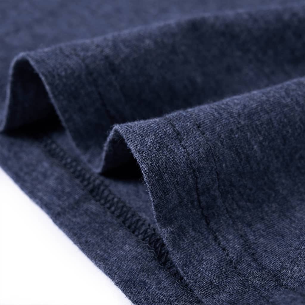 Maglietta da Bambino Maniche Lunghe Blu Scuro Mélange 140 12943