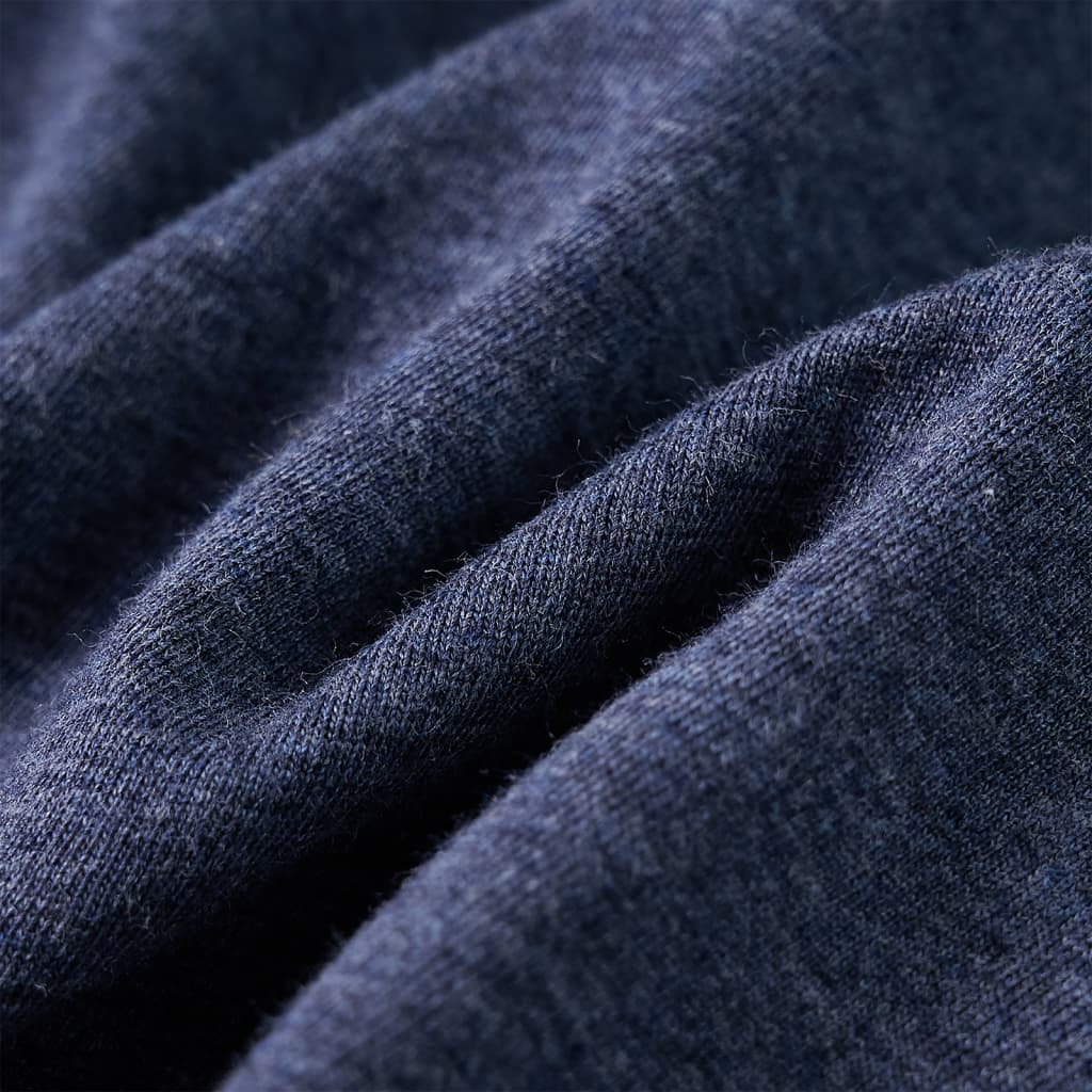 Maglietta da Bambino Maniche Lunghe Blu Scuro Mélange 140 12943