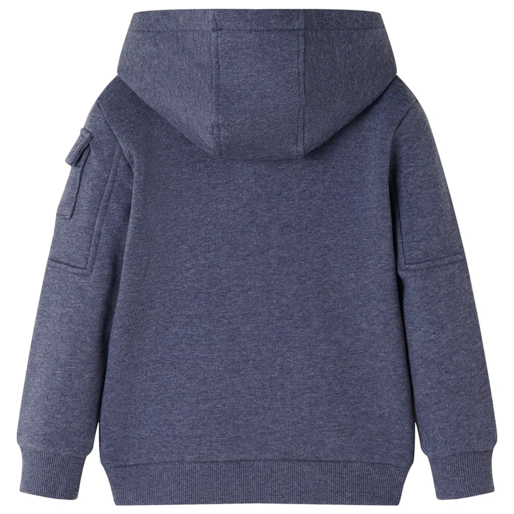Felpa con Cappuccio e Cerniera per Bambini Blu Scuro MÃ©lange 116cod mxl 117027