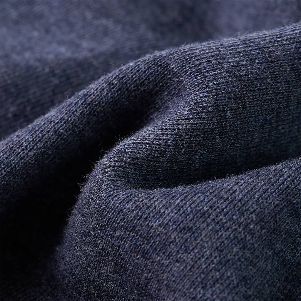 Felpa con Cappuccio e Cerniera per Bambini Blu Scuro Mélange 140 12953