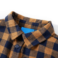Camicia a Quadri da Bambino Cognac e Blu 116