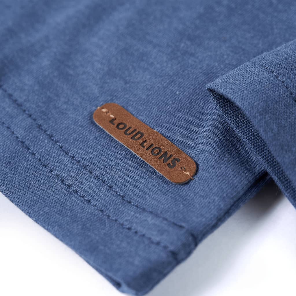 Maglietta Bambino a Maniche Lunghe Blu Mélange 128 12992