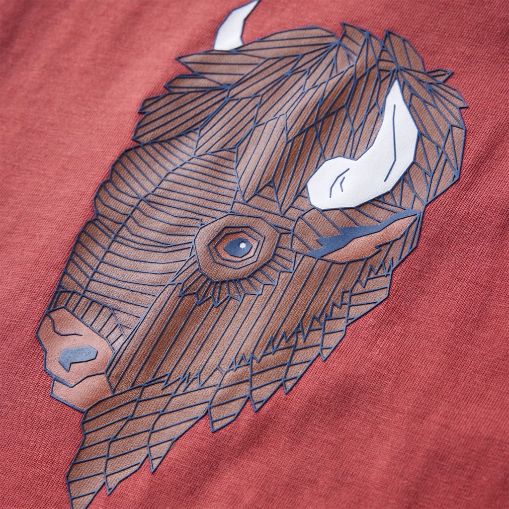 Maglietta per Bambini a Maniche Lunghe Rosso Bruciato 92 12999