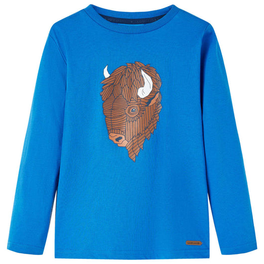 Maglietta per Bambini a Maniche Lunghe Blu Cobalto 128cod mxl 84093